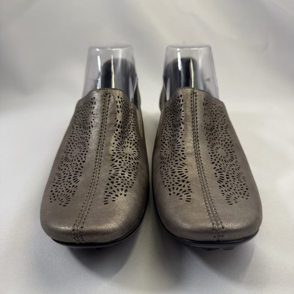 Sesto Meucci Ariana Shoes Womens 9.5 M Laser Cut Metallic Bronze Slip On Italy - Picture 3 of 9